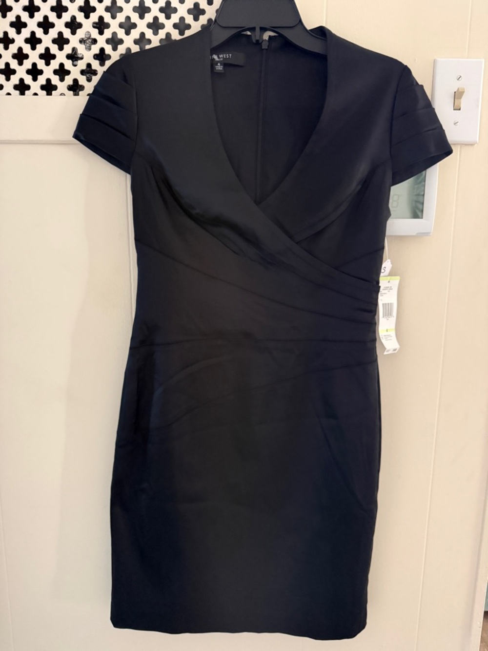 Nine West Black V-Neck Sheath Dress
